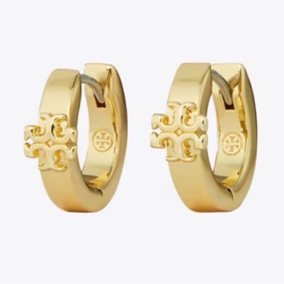 Tory Burch Jewelry - New Auth TORY BURCH ICON HUGGIE EARRINGS in Gold on TB Earring Card